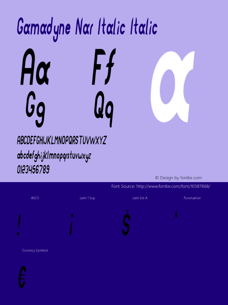 Gamadyne Nar Italic Italic Version 1.000图片样张