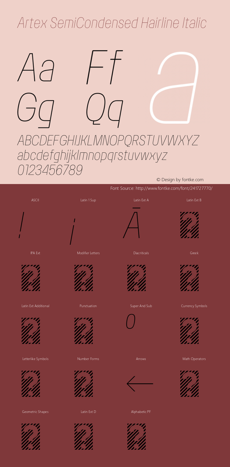 Artex SemiCondensed Hairline Italic Version 1.005图片样张