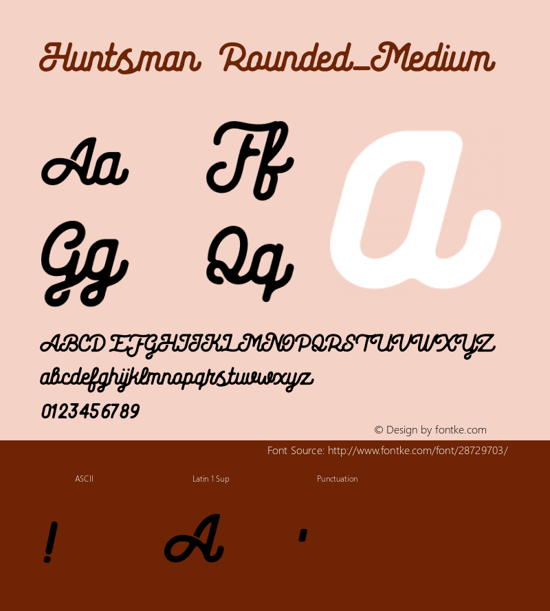 Huntsman Rounded-Medium Version 1.002;Fontself Maker 3.1.1图片样张