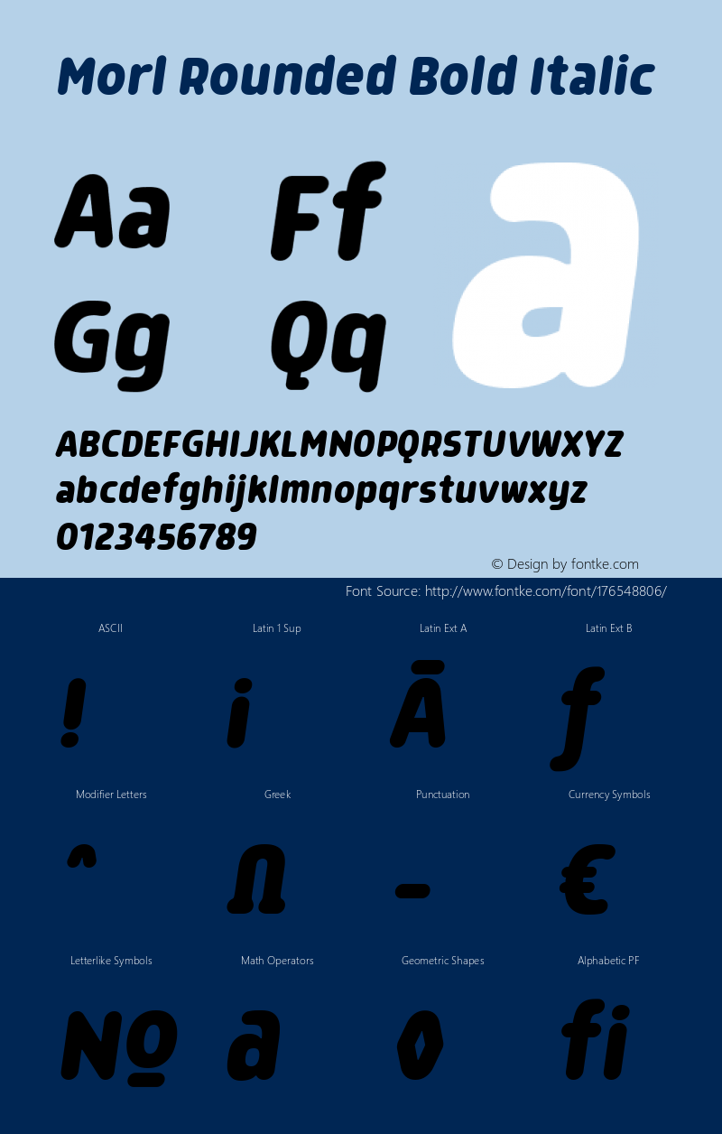 Morl Rounded Bold Italic 1.000图片样张