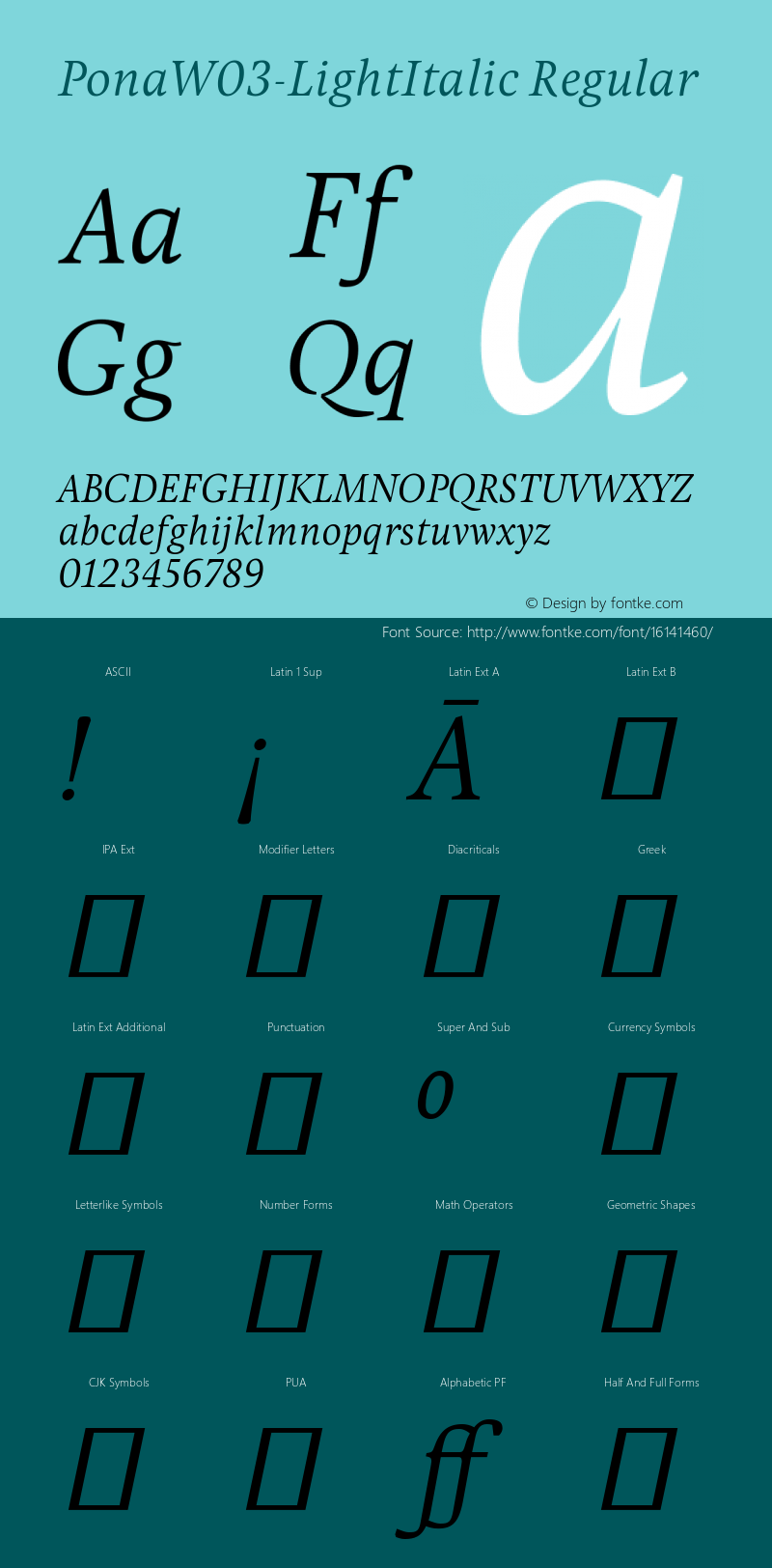 PonaW03-LightItalic Regular Version 1.00图片样张