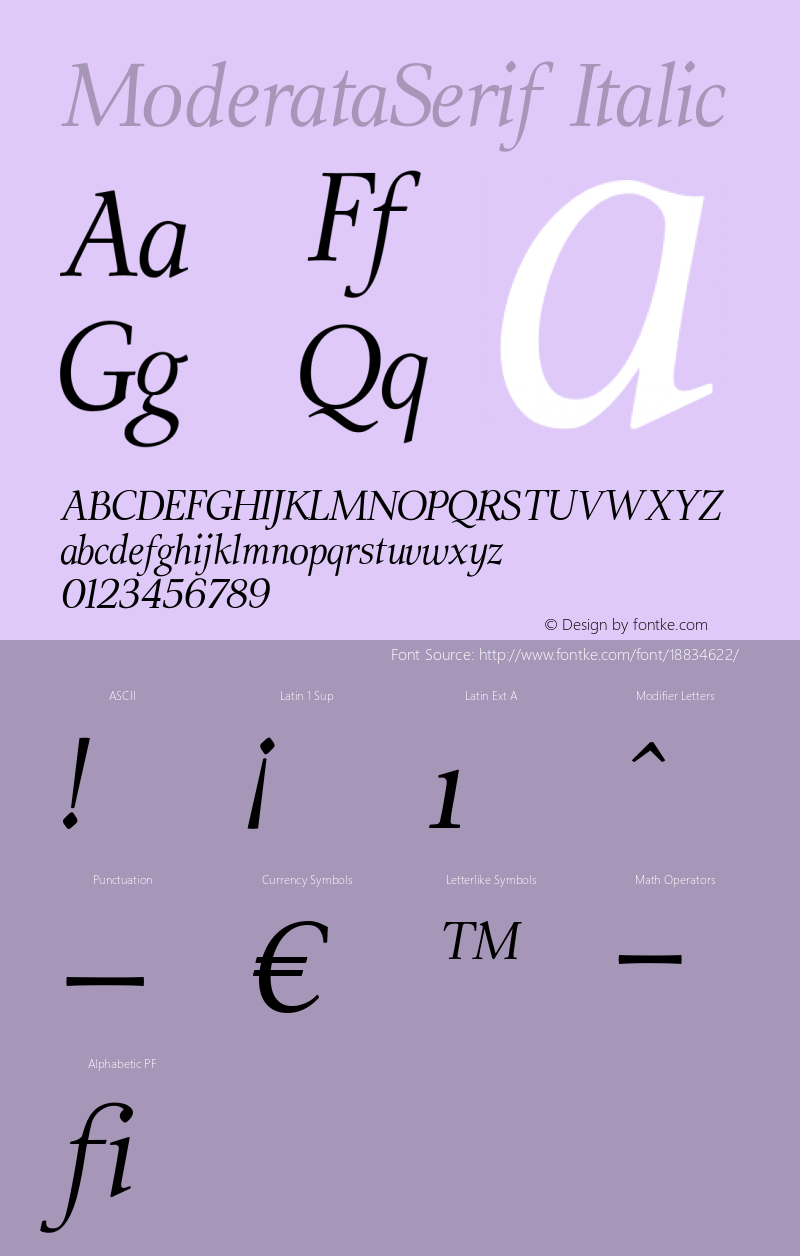 ModerataSerif Italic Version 001.000图片样张