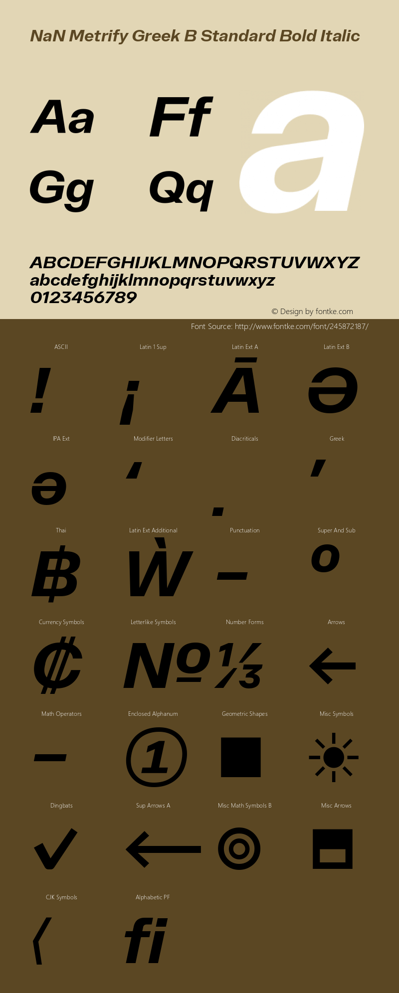 NaN Metrify Greek B Standard Bold Italic Version 1.500; ttfautohint (v1.8.4)图片样张