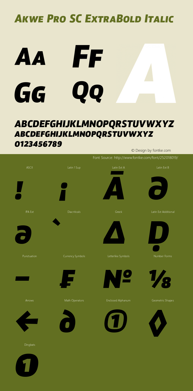 Akwe Pro SC ExtraBold Italic Version 1.000;PS 001.000;hotconv 1.0.88;makeotf.lib2.5.64775图片样张