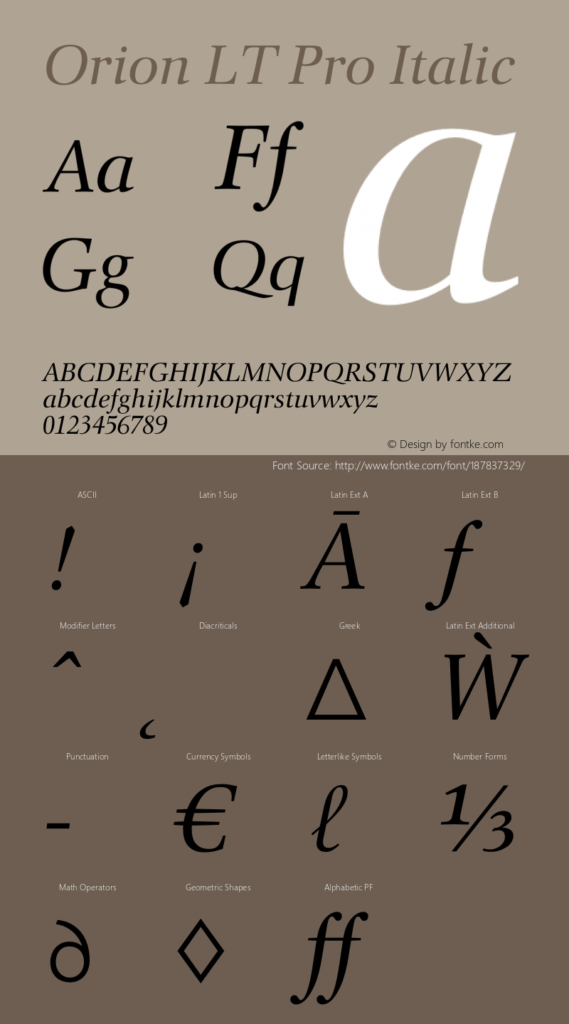 Orion LT Pro Italic Version 2.00图片样张