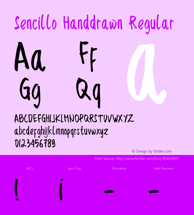 Sencillo Handdrawn Regular Version 1.000图片样张