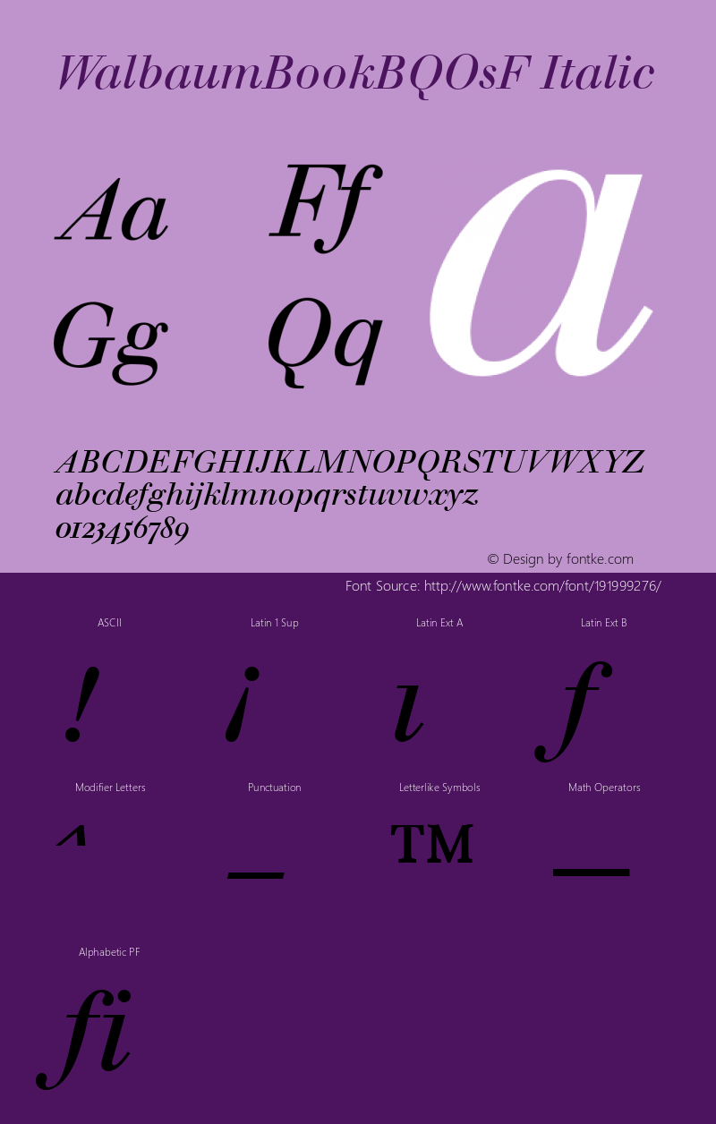 WalbaumBookBQOsF Regular Italic 001.001图片样张