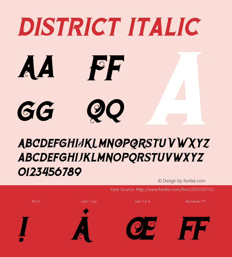 District Italic Version 1.000;PS 001.001;hotconv 1.0.56图片样张