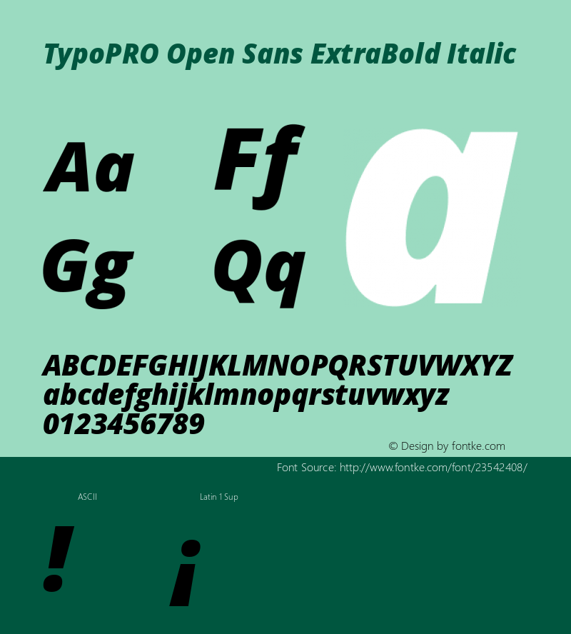 TypoPRO Open Sans ExtraBold Italic Version 1.10图片样张