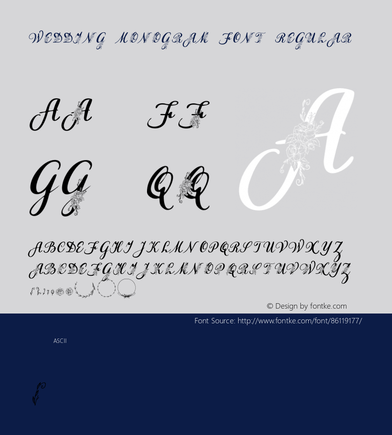 Wedding Monogram FOnt Version 1.00;October 31, 2020;FontCreator 12.0.0.2567 64-bit图片样张