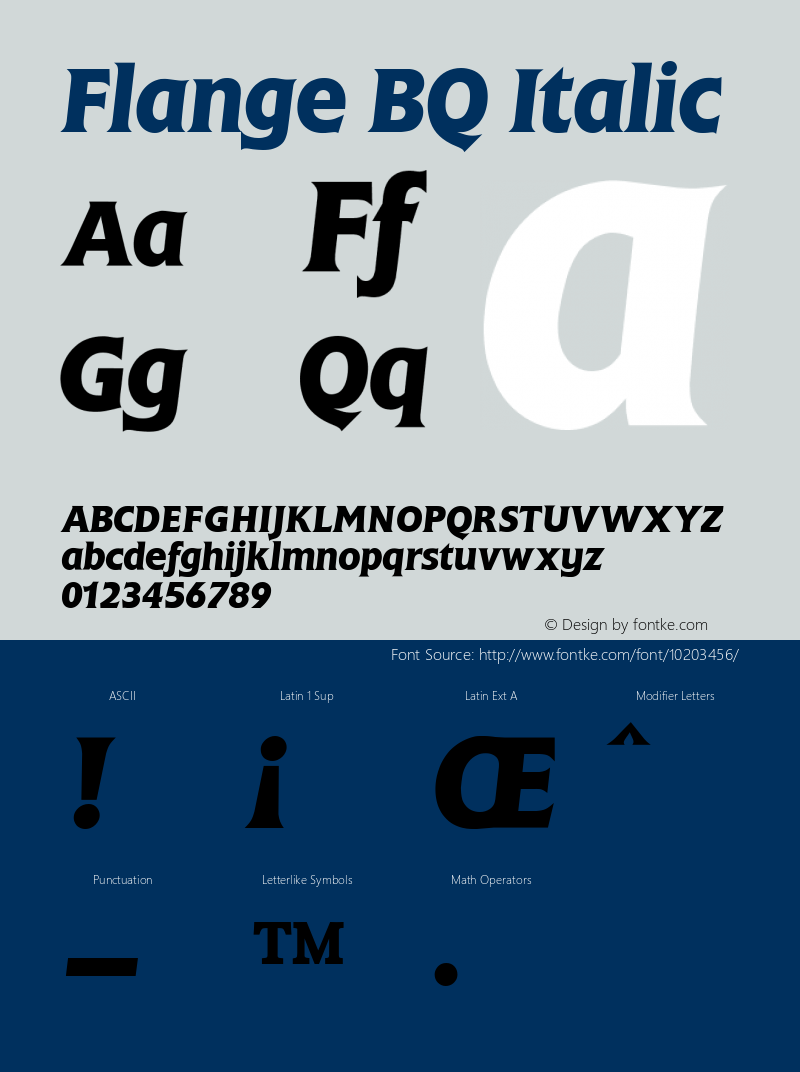 Flange BQ Italic Version 001.000图片样张