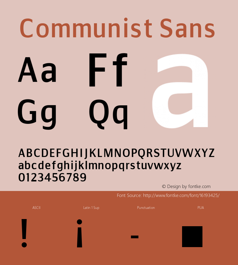 Communist Sans Macromedia Fontographer 4.1.5 25‐07‐2001图片样张