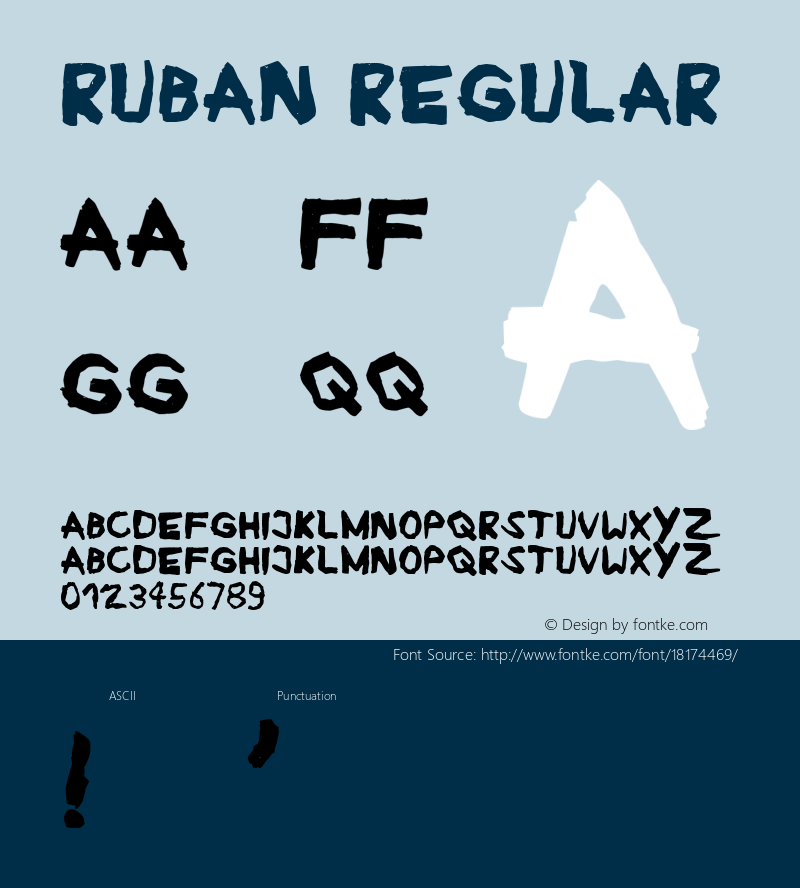 Ruban Regular Version 1.00 June 22, 2009, initial release图片样张