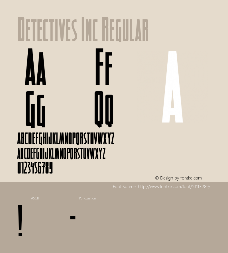Detectives Inc Regular Macromedia Fontographer 4.1.5 12/22/02图片样张