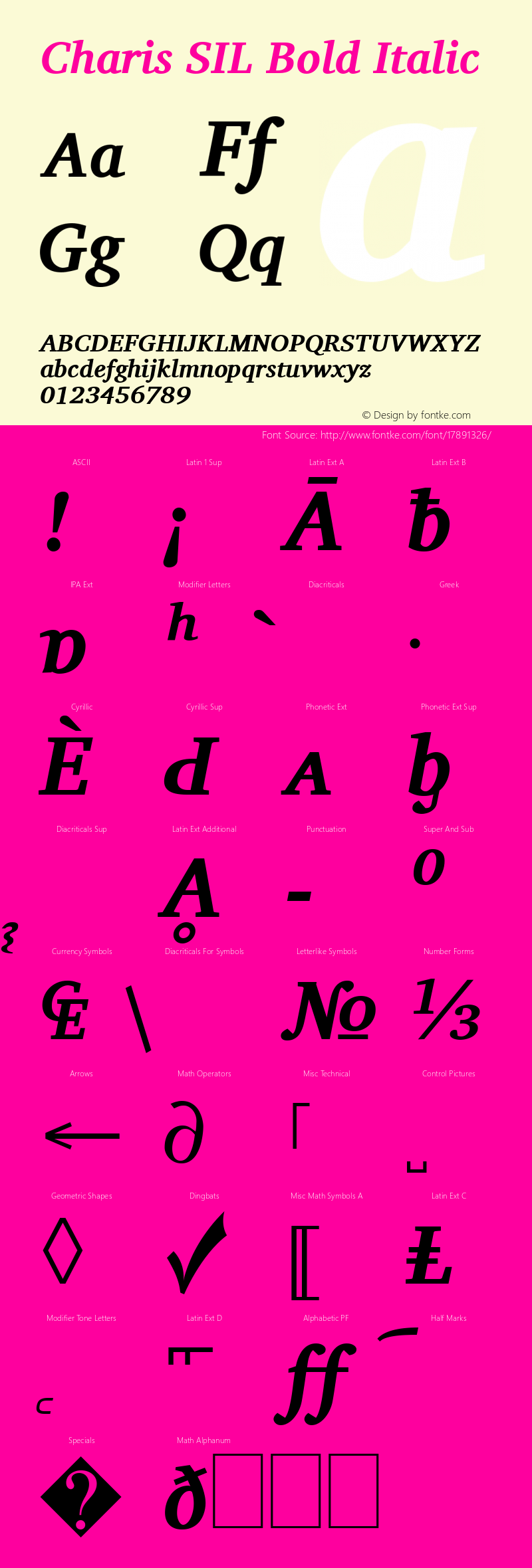 Charis SIL Bold Italic Version 4.114图片样张