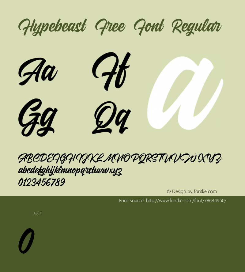 Hypebeast Free Font Version 1.000图片样张