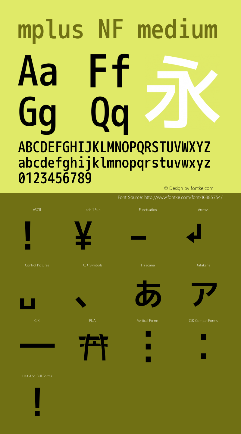 mplus NF medium Version 1.018;Nerd Fonts 0.7图片样张