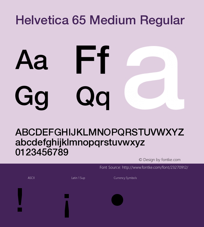Helvetica 65 Medium Version 1.0 Extracted by ASV http://www.buraks.com/asv图片样张