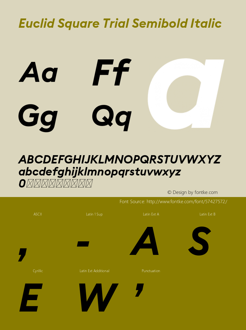 Euclid Square Trial Semibold Italic Version 3.001图片样张