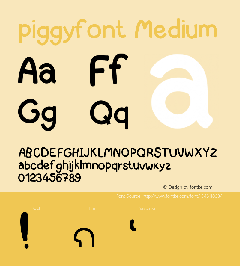 piggyfont Version 001.000图片样张