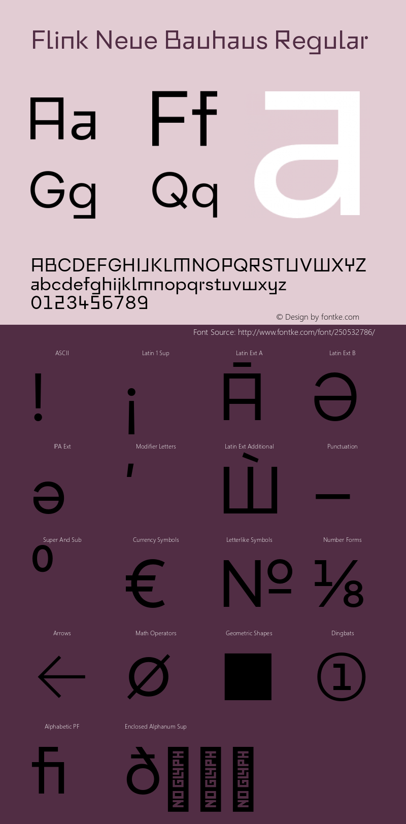 Flink Neue Bauhaus Regular Version 2.100;Glyphs 3.1.2 (3150)图片样张