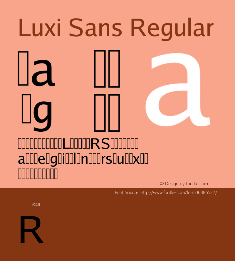 Luxi Sans Regular 1.2 : October 12, 2001图片样张