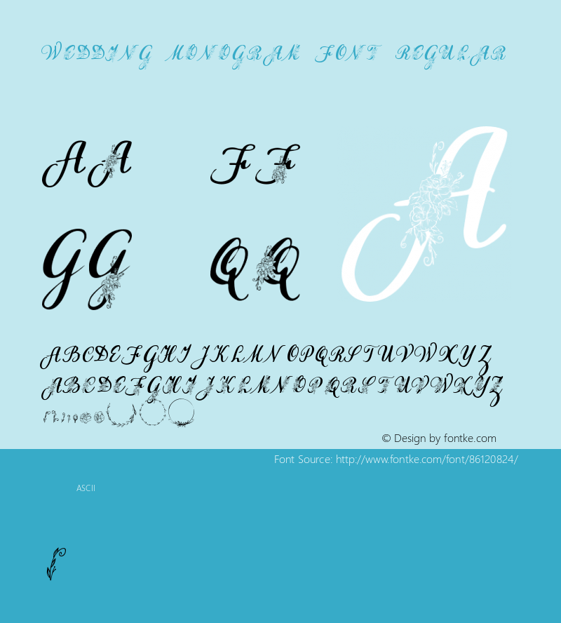 Wedding Monogram FOnt Version 1.00;October 31, 2020;FontCreator 12.0.0.2567 64-bit图片样张