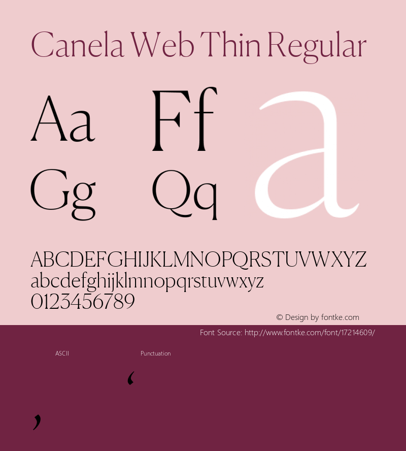 Canela Web Thin Regular Version 1.1 2016图片样张