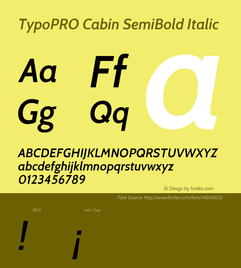 TypoPRO Cabin SemiBold Italic Version 1.005图片样张