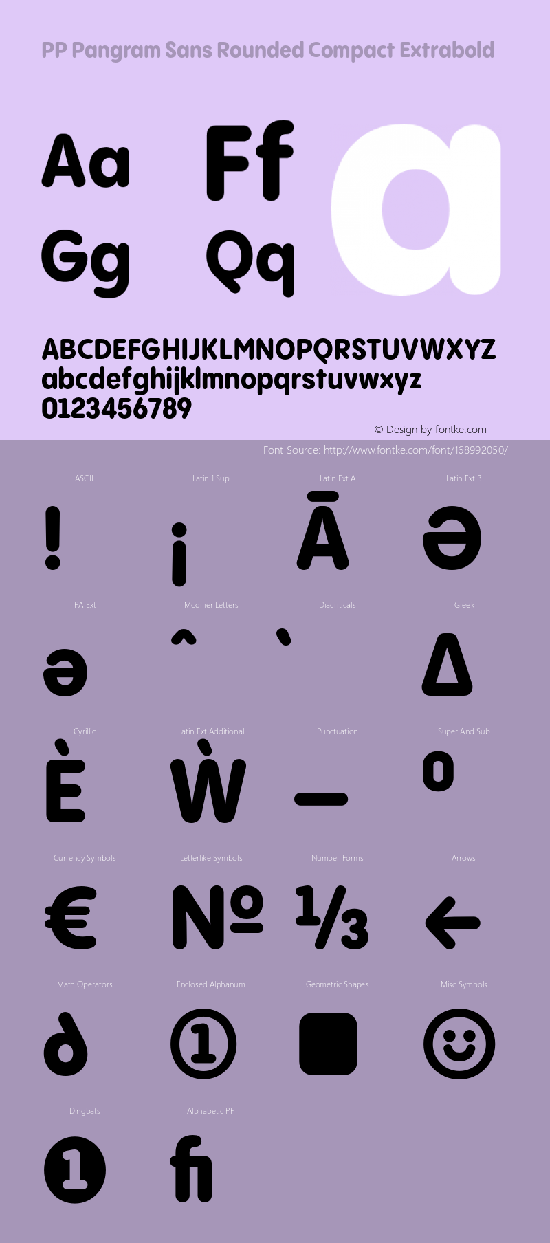 PP Pangram Sans Rounded Compact Extrabold Version 1.100 | FøM fixed图片样张