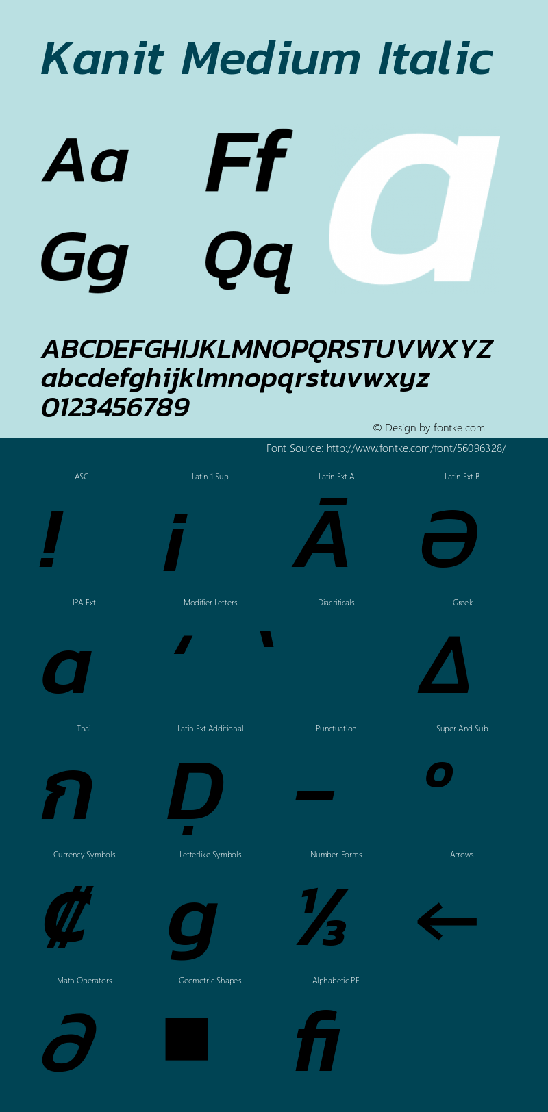 Kanit Medium Italic Version 1.002图片样张