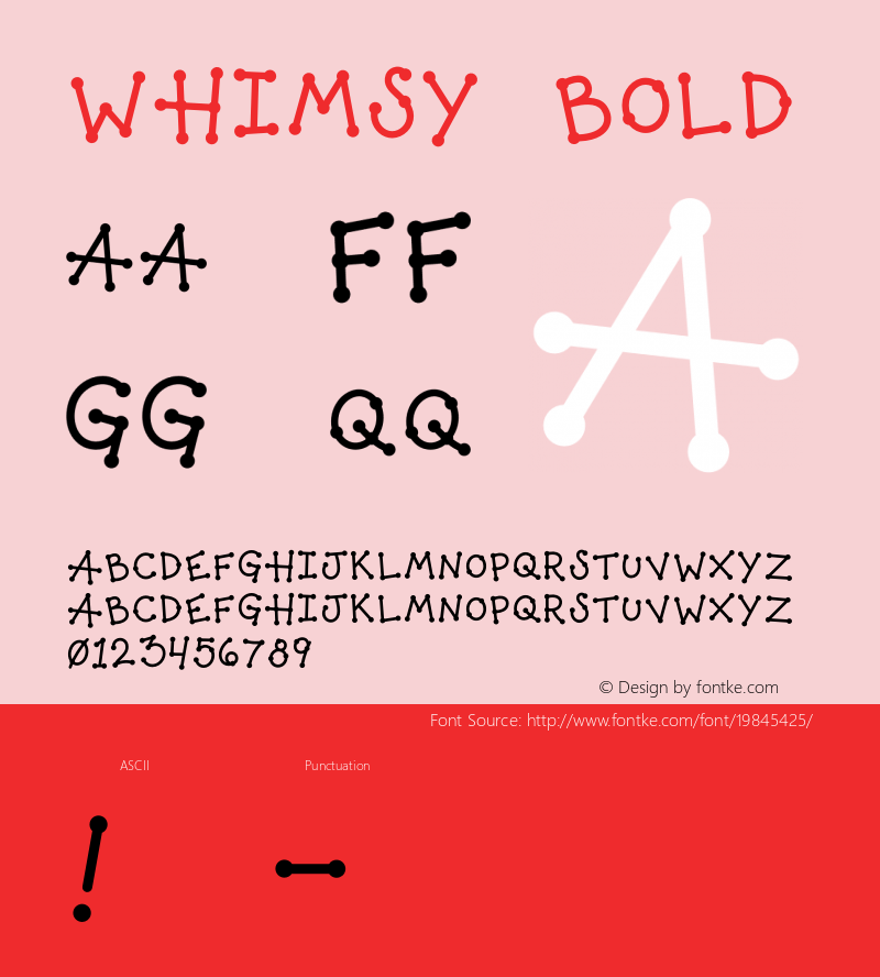 Whimsy Bold Version 1.000;PS 001.000;hotconv 1.0.88;makeotf.lib2.5.64775图片样张