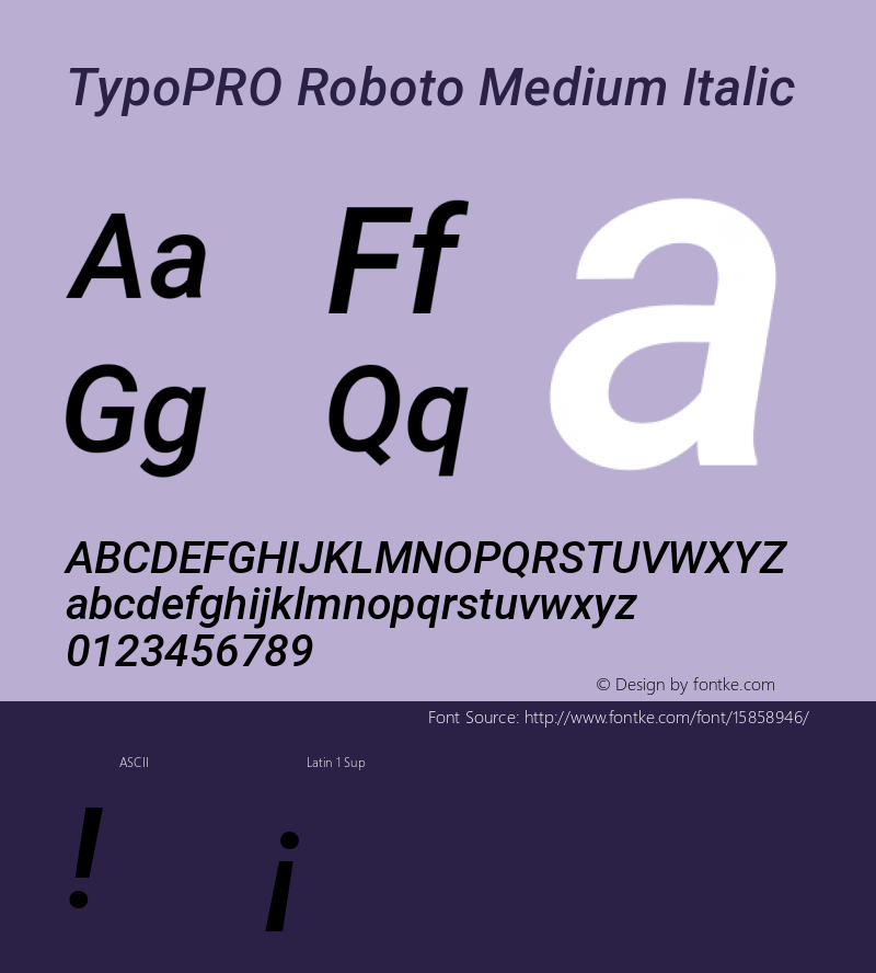 TypoPRO Roboto Medium Italic Version 2.001047; 2015图片样张