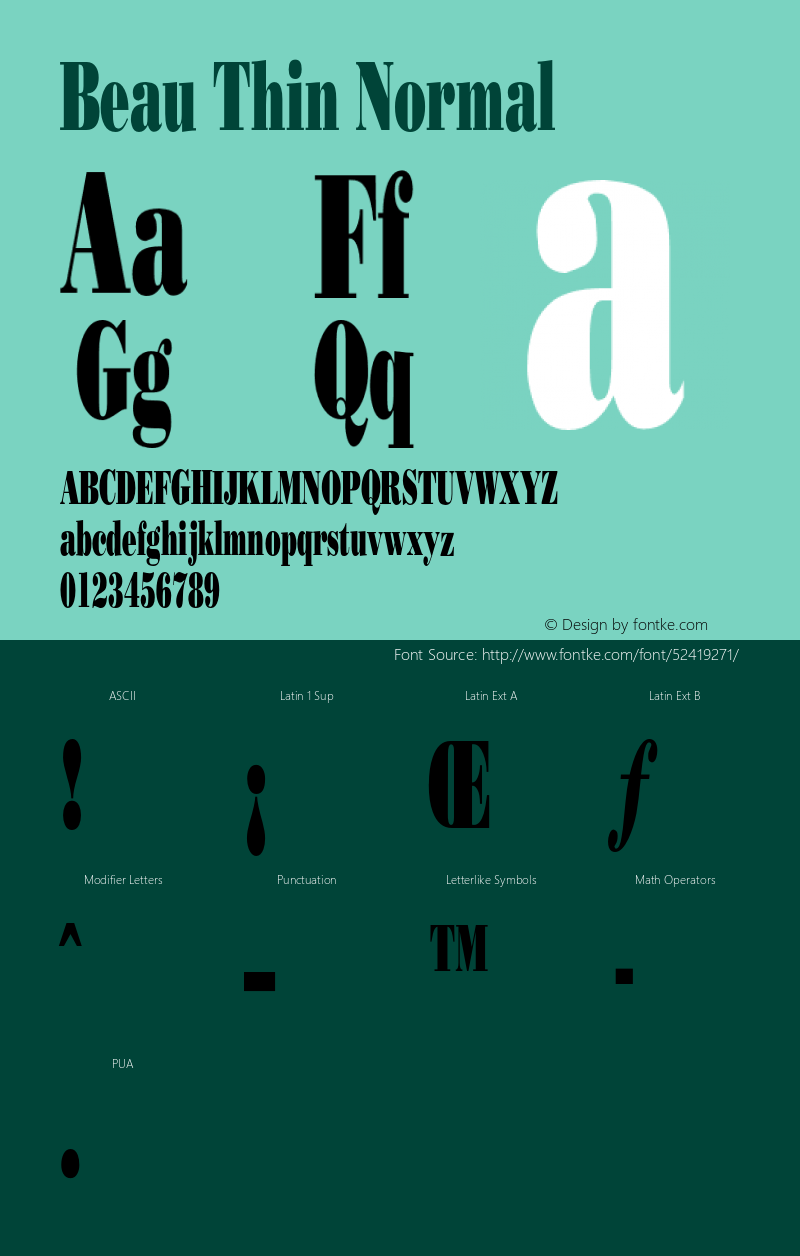 BeauThinNormal Altsys Fontographer 4.1 12/27/94 {DfLp-URBC-66E7-7FBL-FXFA}图片样张