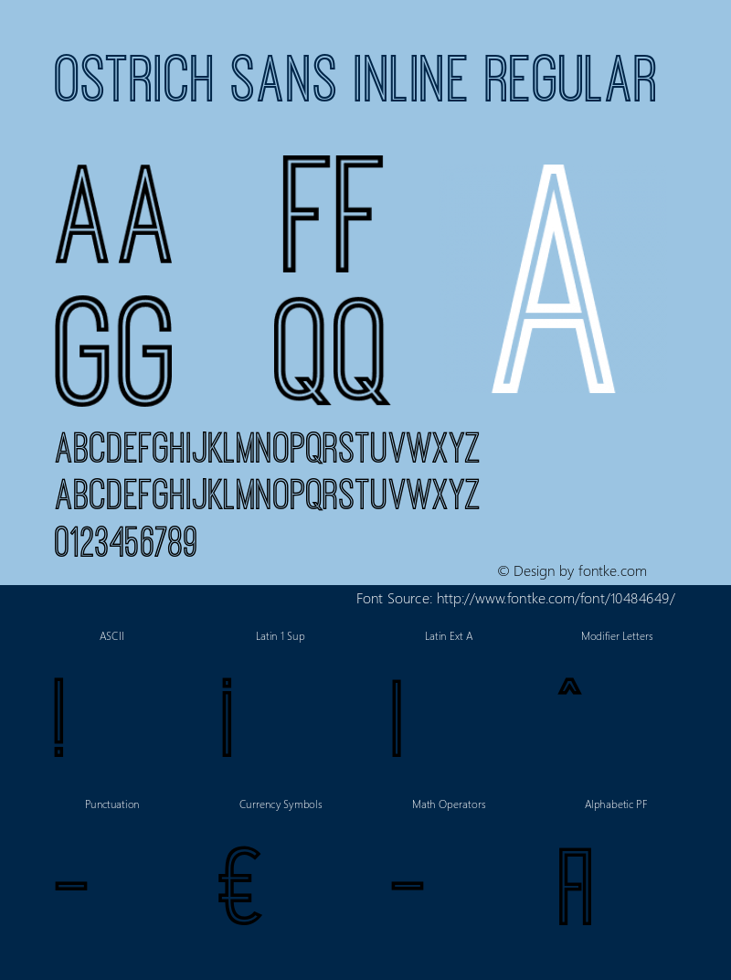 Ostrich Sans Inline Regular Version 1.002;PS 001.002;hotconv 1.0.70;makeotf.lib2.5.58329图片样张