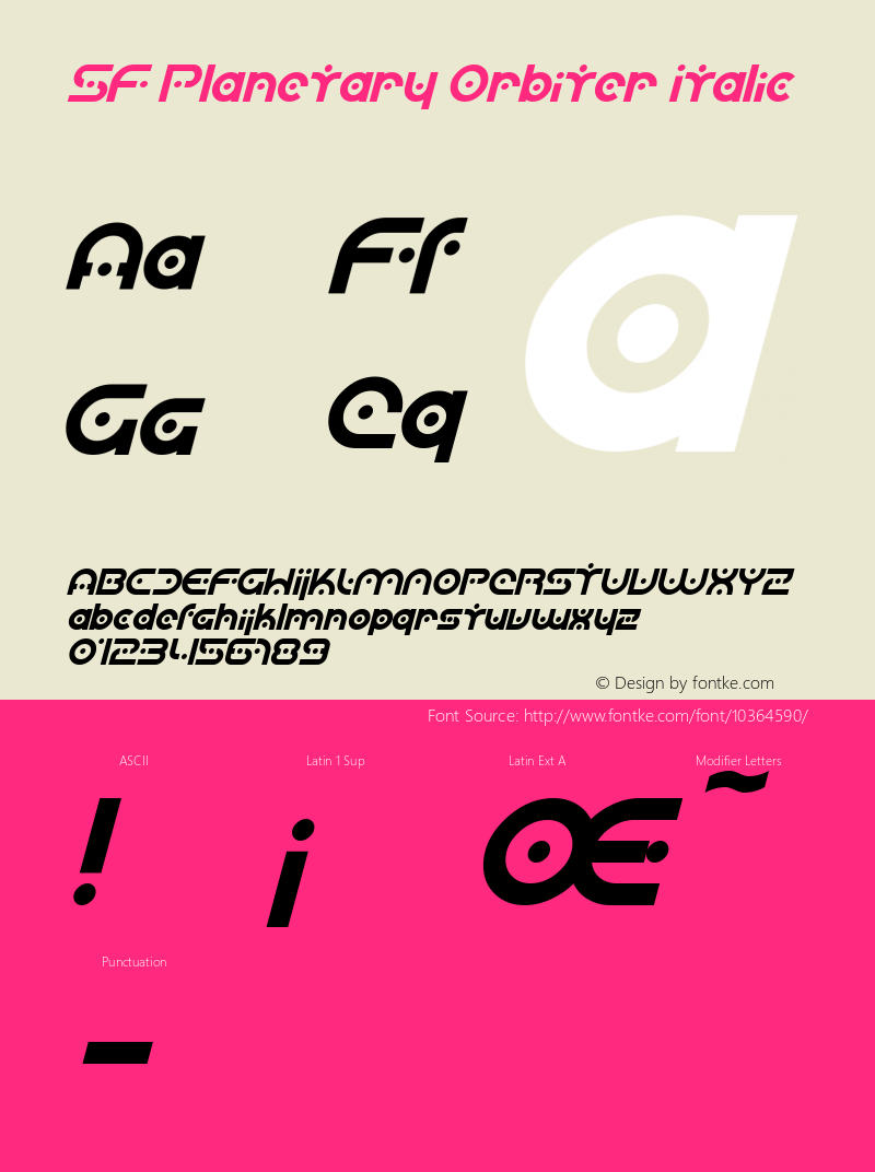 SF Planetary Orbiter Italic v2.0 - Freeware图片样张