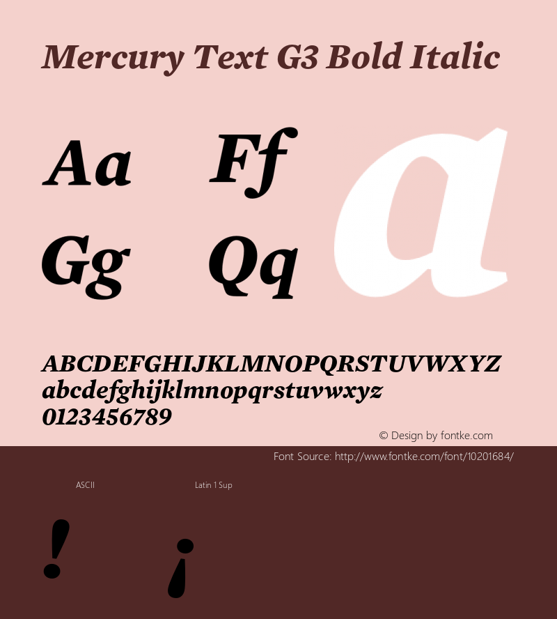 Mercury Text G3 Bold Italic 001.000图片样张