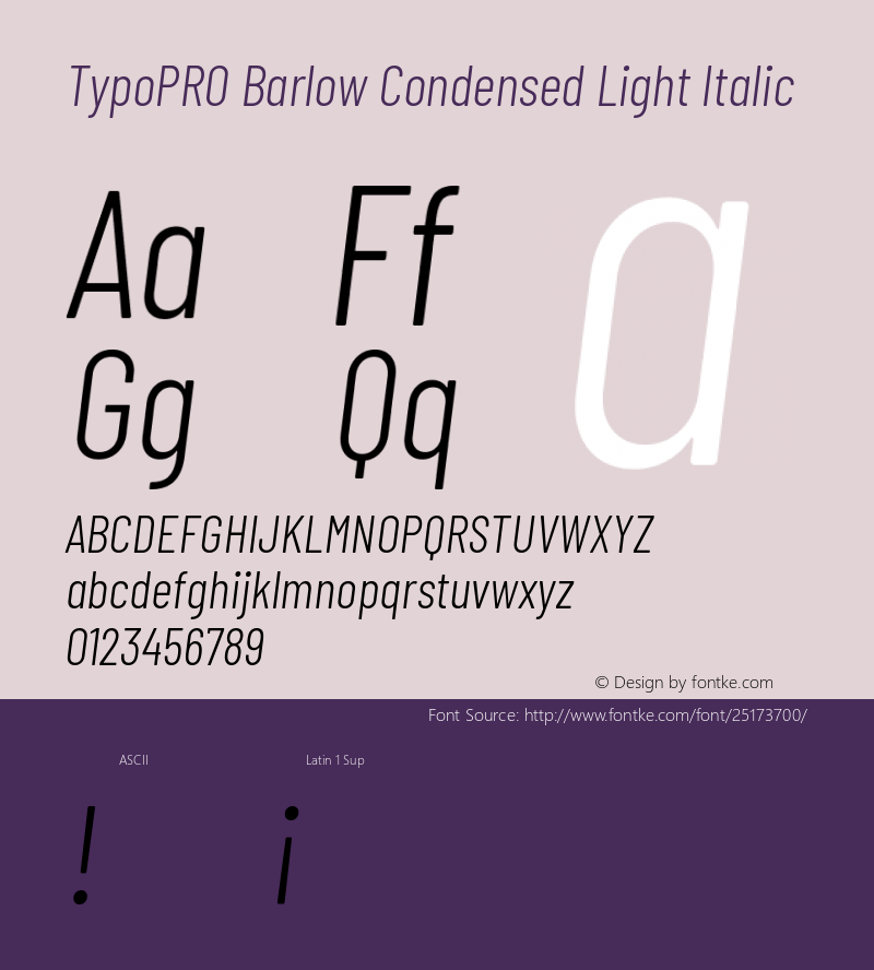 TypoPRO Barlow Condensed Light Italic Version 1.301图片样张