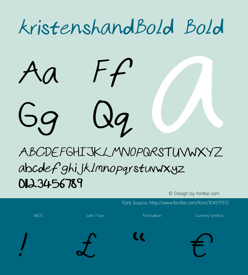 kristenshandBold Bold Version 001.000图片样张