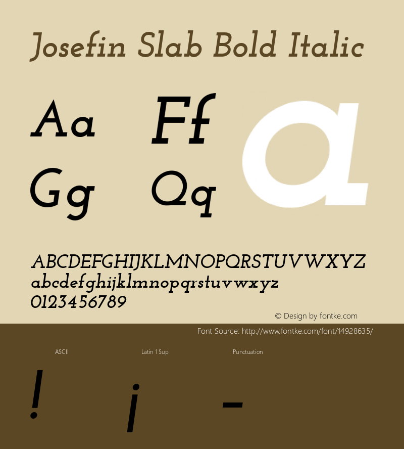 Josefin Slab Bold Italic Version 1.0图片样张