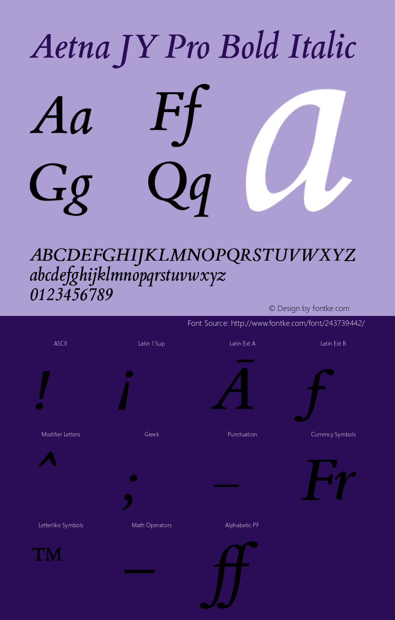 Aetna JY Pro Bold Italic Version 3.000 | FøM Fix图片样张