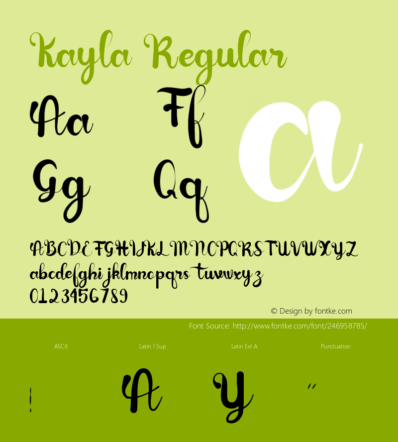 Kayla Version 1.145;Fontself Maker 3.5.7图片样张