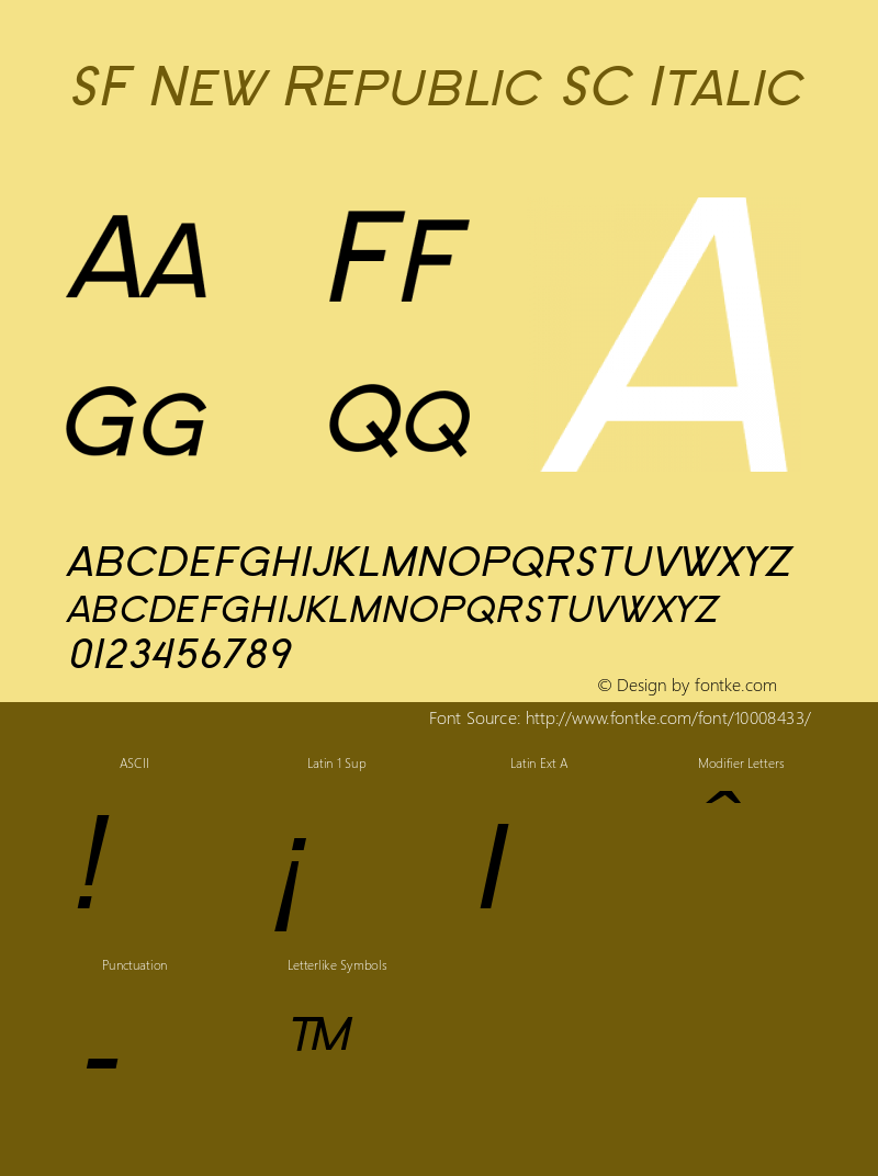 SF New Republic SC Italic v2.0 - Freeware图片样张