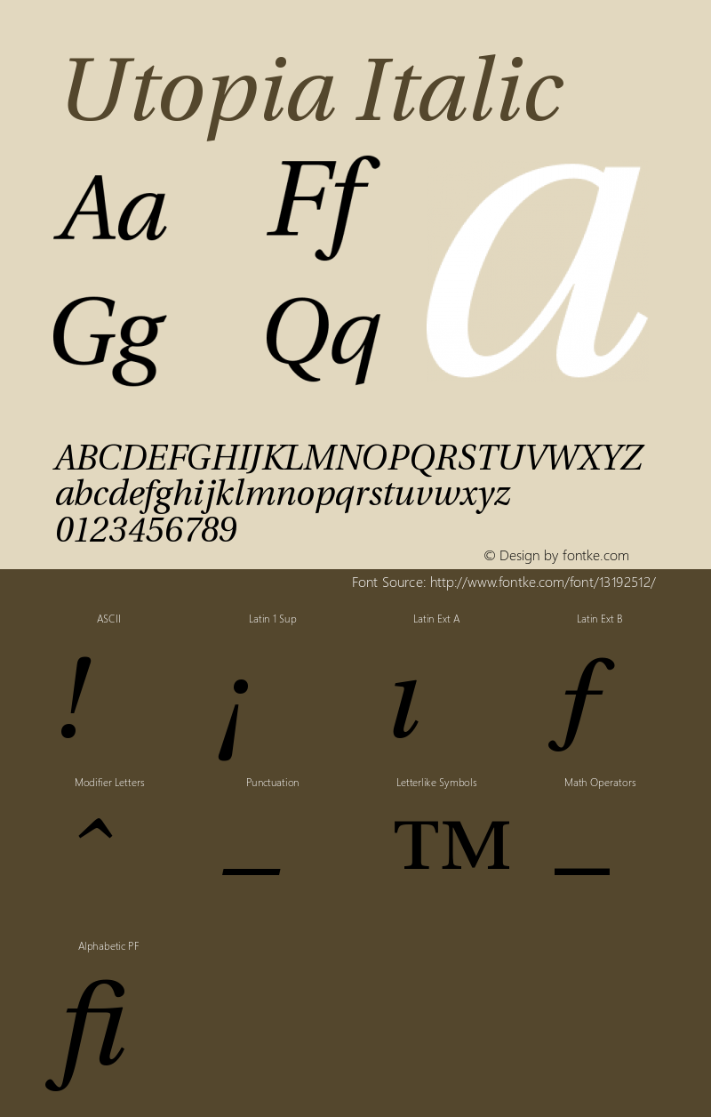 Utopia Italic Version 001.001图片样张