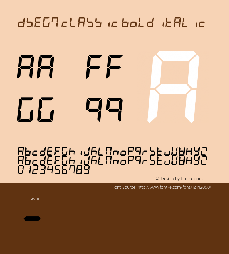 DSEG7 Classic Bold Italic Version 0.2图片样张