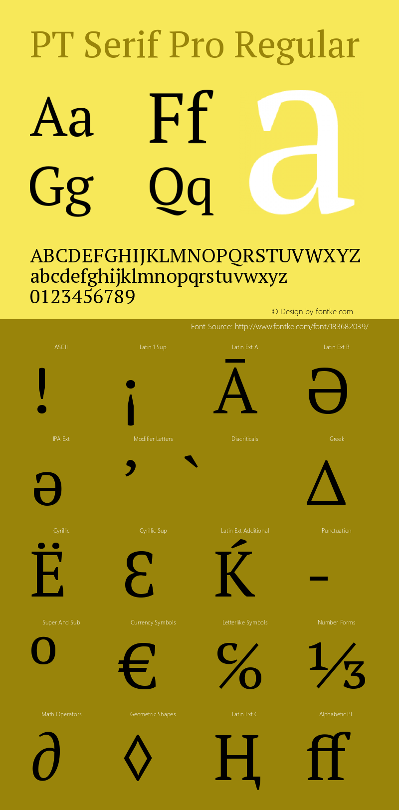 PT Serif Pro Version 1.000; Fonts for Free; vk.com/fontsforfree图片样张