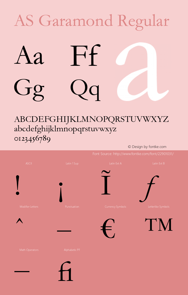 ASGaramond-Regular Version 001.002图片样张