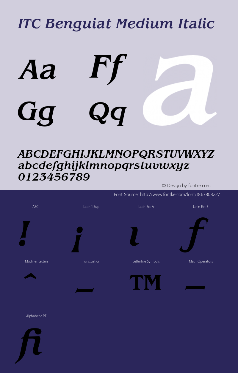 Benguiat-MediumItalic 001.000图片样张