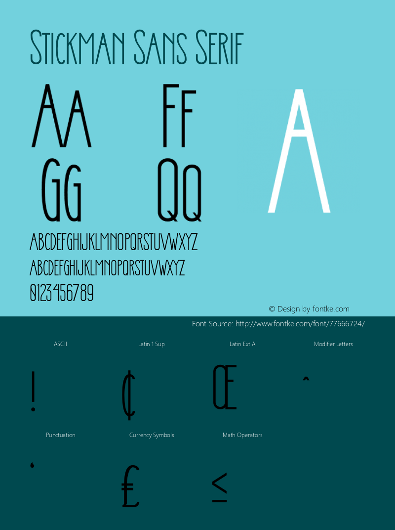 Stickman Sans Serif Version 1.00;June 20, 2020;FontCreator 12.0.0.2563 64-bit图片样张