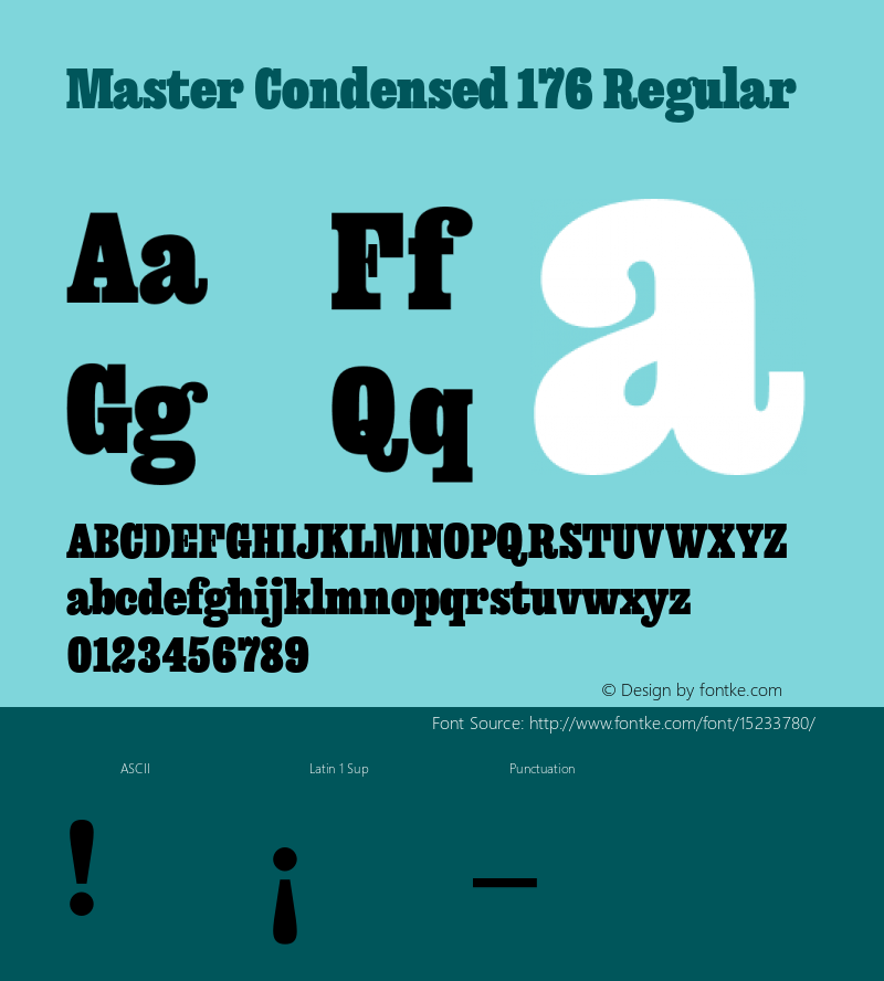 Master Condensed 176 Regular Version 1.000;PS 000.039;hotconv 1.0.70;makeotf.lib2.5.58329图片样张